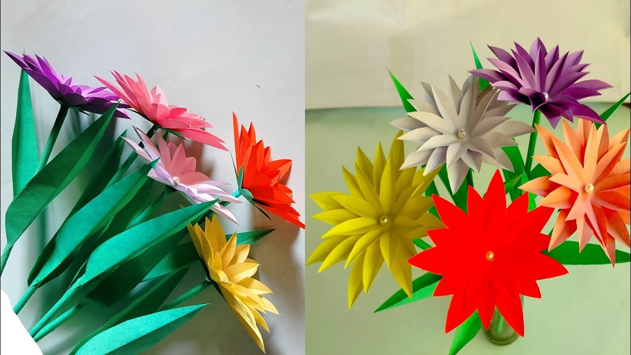 How To Make Paper Cutting Flowers !! Paper Design !! Home Decoration