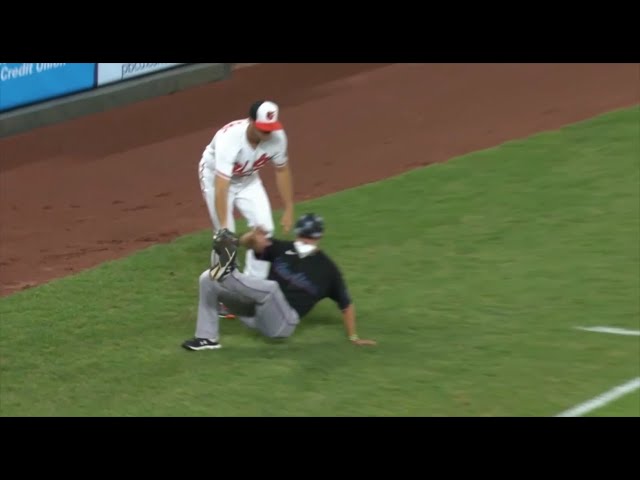 Wade LeBlanc runs over third base coach, throws pick offs and balks, a breakdown