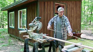 The off grid cabin installing an amish made hardwood floor