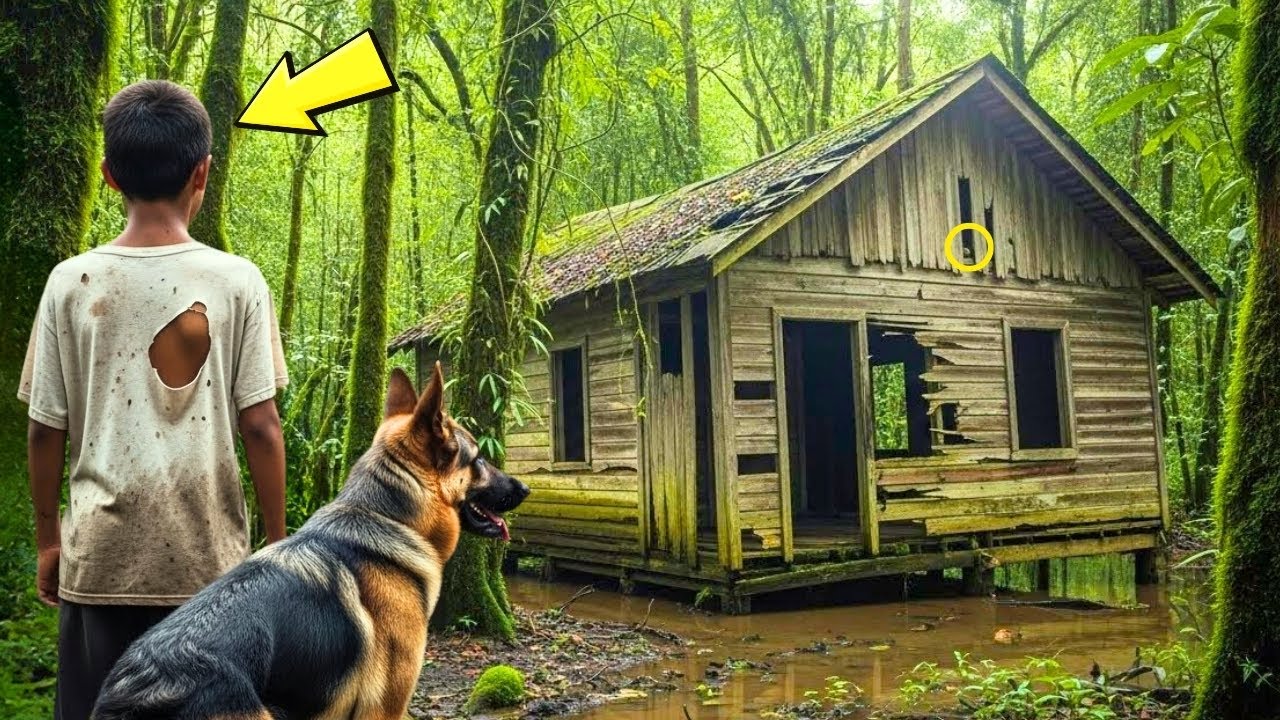 El niño huérfano y su perro hallaron refugio en una cabaña olvidada — al amanecer, lloró al ver…