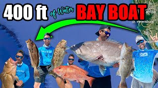 GIANT Grouper & Red Snapper ! Catch & Cook (Gulf of Mexico Fishing) in a Bay Boat way Offshore!