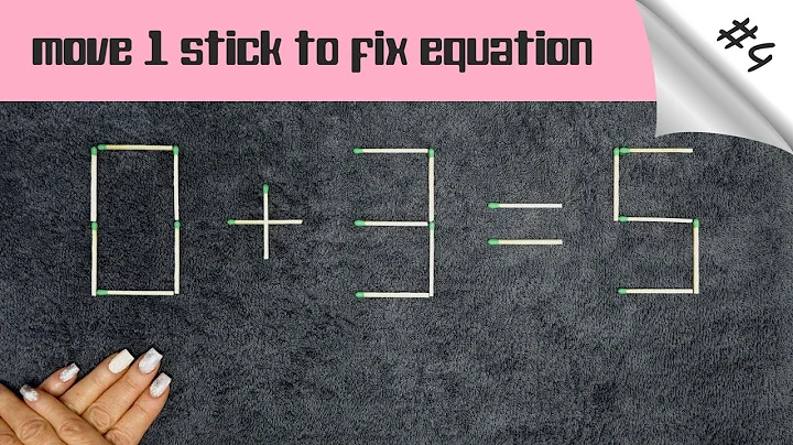 Matchstick puzzle #4 | Match puzzle 0+3=5 with hint and solution.