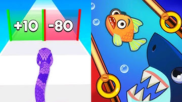 Snake Run Race vs Save The Fish Satisfying ASMR Gameplay (Android,ios) (New Update)