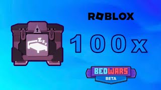 I opened 1 HUNDRED Afk Crates in Roblox Bedwars!!