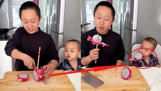 儿子生病不喝药，给儿子做火龙果棒棒糖，爸爸也太有办法了！#Cute baby#Cute#呆萌小米宝#聪明宝宝#萌娃