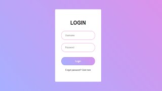 Animated Login Form Using Only HTML & CSS