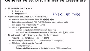 Logistic Regression: Generative vs. Discriminative Classifiers