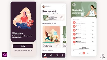 #DesignChallenge  1 Meditation App Design in Adobe Xd | #adobe_xd . Made by Gurjot Singh