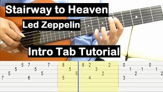 Video thumbnail of "Led Zeppelin Stairway To Heaven Guitar Lesson Intro Tab Tutorial Guitar Lessons for Beginners"