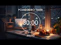Pomodoro 3010  cozy study room  study with me with lofi music and bird sounds  focus station