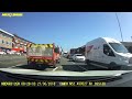 Motorcyclist ends up in back of truck after side-on collision