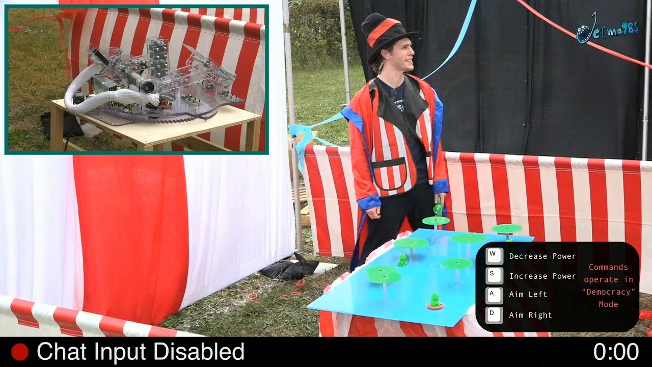 Jerma985 Carnival - Jerma gets hit in the face with frog