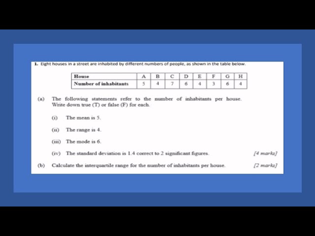 AI SL: Statistics example 2 (Sig figs, IQR, std dev, mean, range