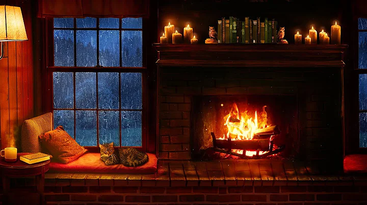 Cozy Cabin Ambience - Rain and Fireplace Sounds at...