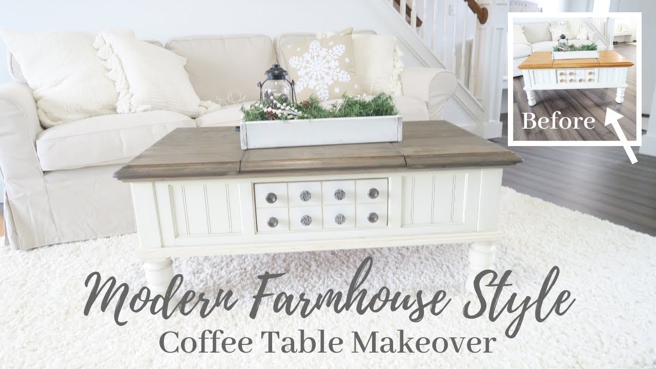 Coffee Table Makeover Modern Farmhouse Style Youtube