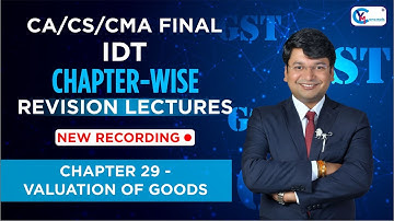 Ch.29 Valuation of Goods under Customs || CA/CS/CMA Final IDT || Chapter-Wise Revision Lectures