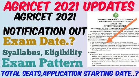 AGRICET 2021 Notification Released//Exam Date,Syallabus, Pattern,Total Seats Full Details in Telugu
