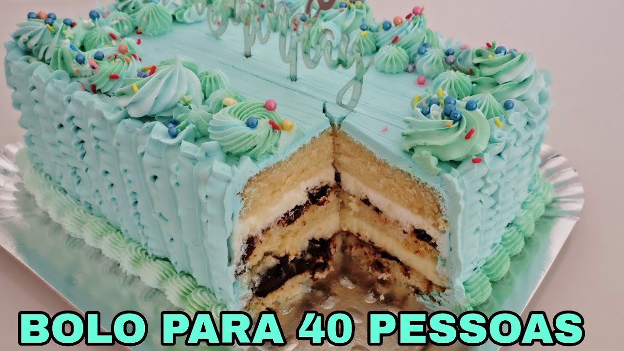 Bolo de Festa do Zero | Serve 40 Pessoas | Receita Completa Estilo Doceria Famosa