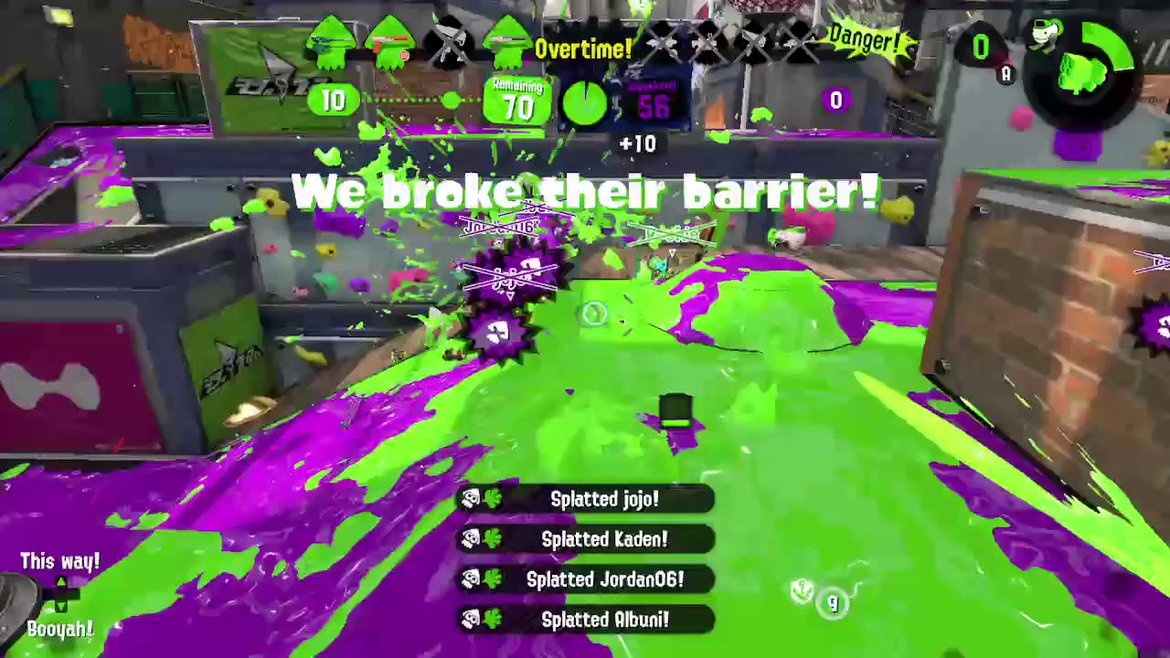 Splatoon 2 quad kill in overtime