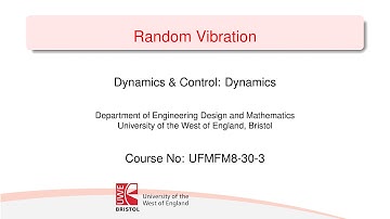 Dynamics and Control 9-2 Random Processes