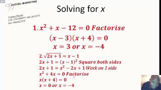 Grade 11 Maths Term 1  From exam point of view