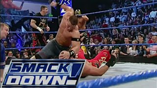 John Cena, Eddie Guerrero & Rey Mysterio vs The Basham Brothers & JBL SMACKDOWN! Mar 17,2005