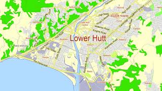 Wellington New Zealand editable layered PDF Vector Map