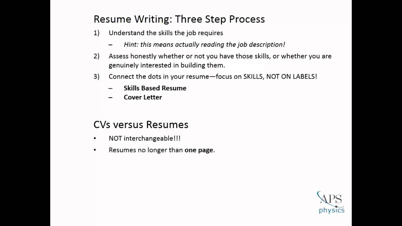 youtube video on resume writing