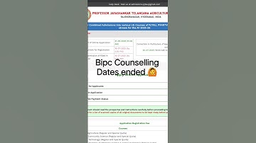 Bipc Counselling Dates ended 🙆/ Must Watch😱 !