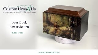 Deer and Duck Hunter Fiberglass Box Cremation Urn - 511