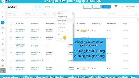 Thống kê đơn giao hàng tại eTop POS