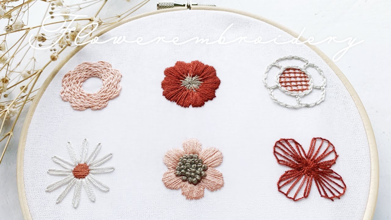 刺繍初心者向け 図案無料配布 花のワンポイント刺繍 Sioca 刺繍作家 Note