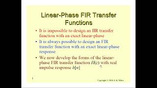 Linear Phase FIR Filter Transfer  functions