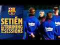 Quique Setién's first training sessions as Barça coach