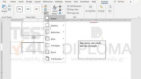 Apply shadow effect Perspective diagonal upper left to the empty text box.
