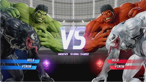 Red Hulk and White Venom vs Hulk and Venom - MARVEL VS. CAPCOM: INFINITE