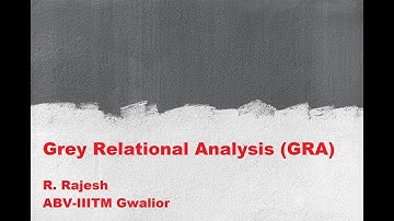 Grey relational analysis