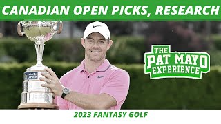 2023 Canadian Open Picks, Research, Guess The Odds, Course Preview | 2023 DFS Golf Picks