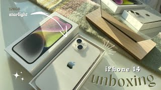 iPhone 14 Starlight (128GB) unboxing ✨