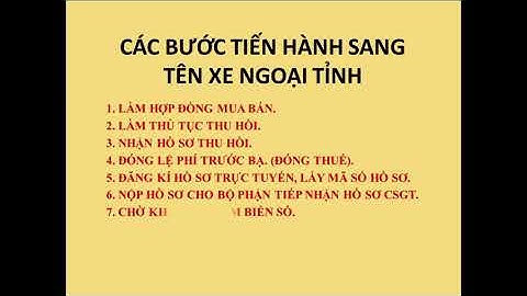 Hướng dẫn sang tên xe máy khác tỉnh