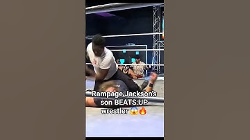 Rampage Jackson’s son BEATS UP wrestler 😱🔥 #wwe #ufc #mma #rampagejackson #rajajackson #prowrestling
