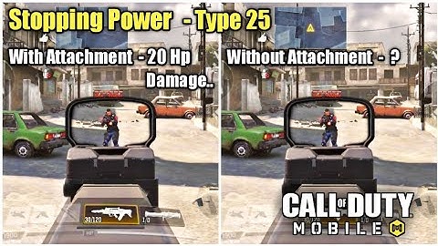 Type 25 Damage difference with Stopping power reload attachment | Cod Mobile..