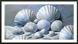 FRAMED TV ART MODERN COASTAL CALMING SCREENSAVER BACKGROUND BEACH PAINTING NO MUSIC WALLPAPER 4K screenshot 3