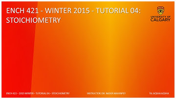 Chemical Reaction Engineering - Tutorial 04 - Stoichiometry