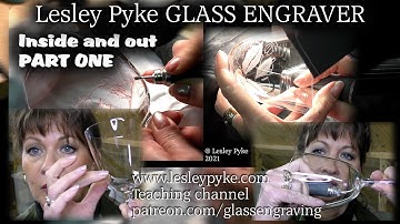 Glass engraving tutorial for beginners - Hand engraving inside and outside of a wine glass -  part 1