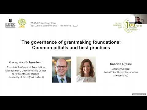 The governance of grantmaking foundations - Lunch & Learn | ESSEC Chair