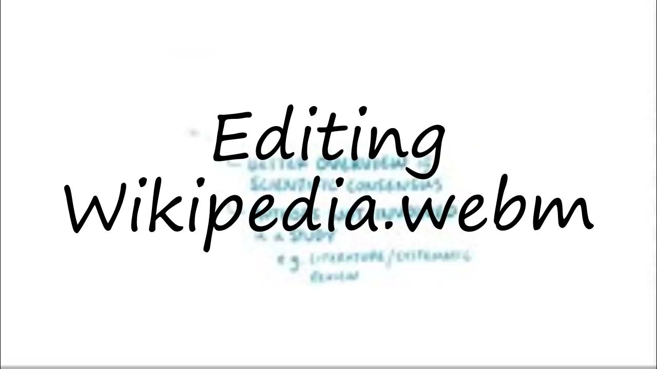 How to pronounce Editing Wikipedia.webm in English? - YouTube