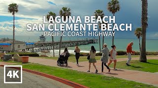 [4K] Driving Laguna Beach to Dana Point to San Clemente Beach, Pacific Coast Highway, California, 4K