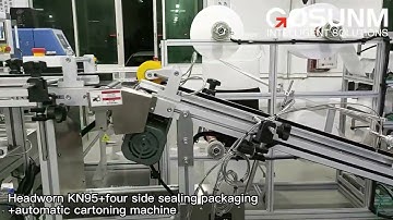 KF94 mask machine(headwear)+four side sealing packaging+automatic cartoning machine