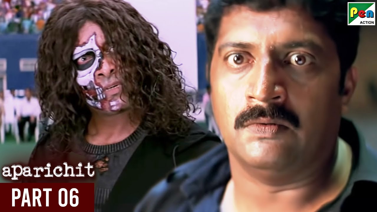 Aparichit  Vikram Sadha Vivek Prakash Raj Nassar  Hindi Dubbed Movie  Part 06